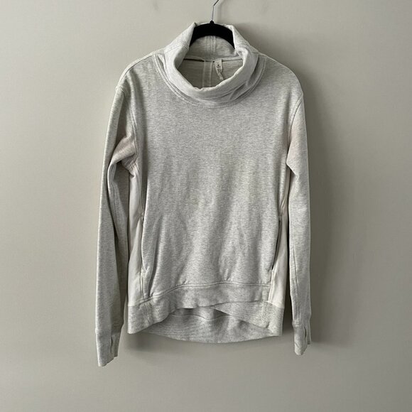 Lululemon Athletica Cowl Neck Pullover Activewear Long Sleeve Sweatshirt Gray 4 - Picture 2 of 8